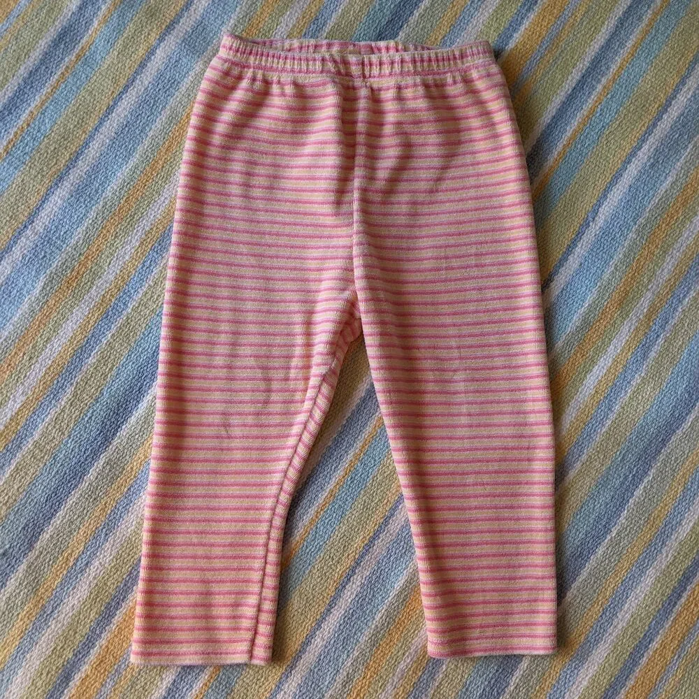 Vintage OshKosh Bgosh pink/yellow striped pants 24m